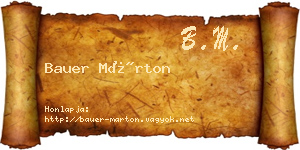 Bauer Márton névjegykártya