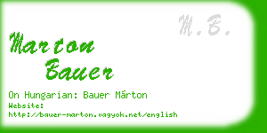 marton bauer business card